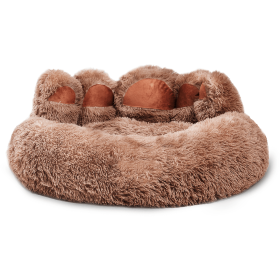 Cute Dog Bear Paw Shape Dog Bed (Option: Khaki-18inch)