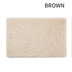 Dog Bed And Extra Matching Cover Sheet Dog Crate Pad Ultra Soft Dog Bed Mat Washable Pet Kennel Bed With Non-Slip Bottom Fluffy Plush Sleeping Mat For (Color: Brown, size: l)